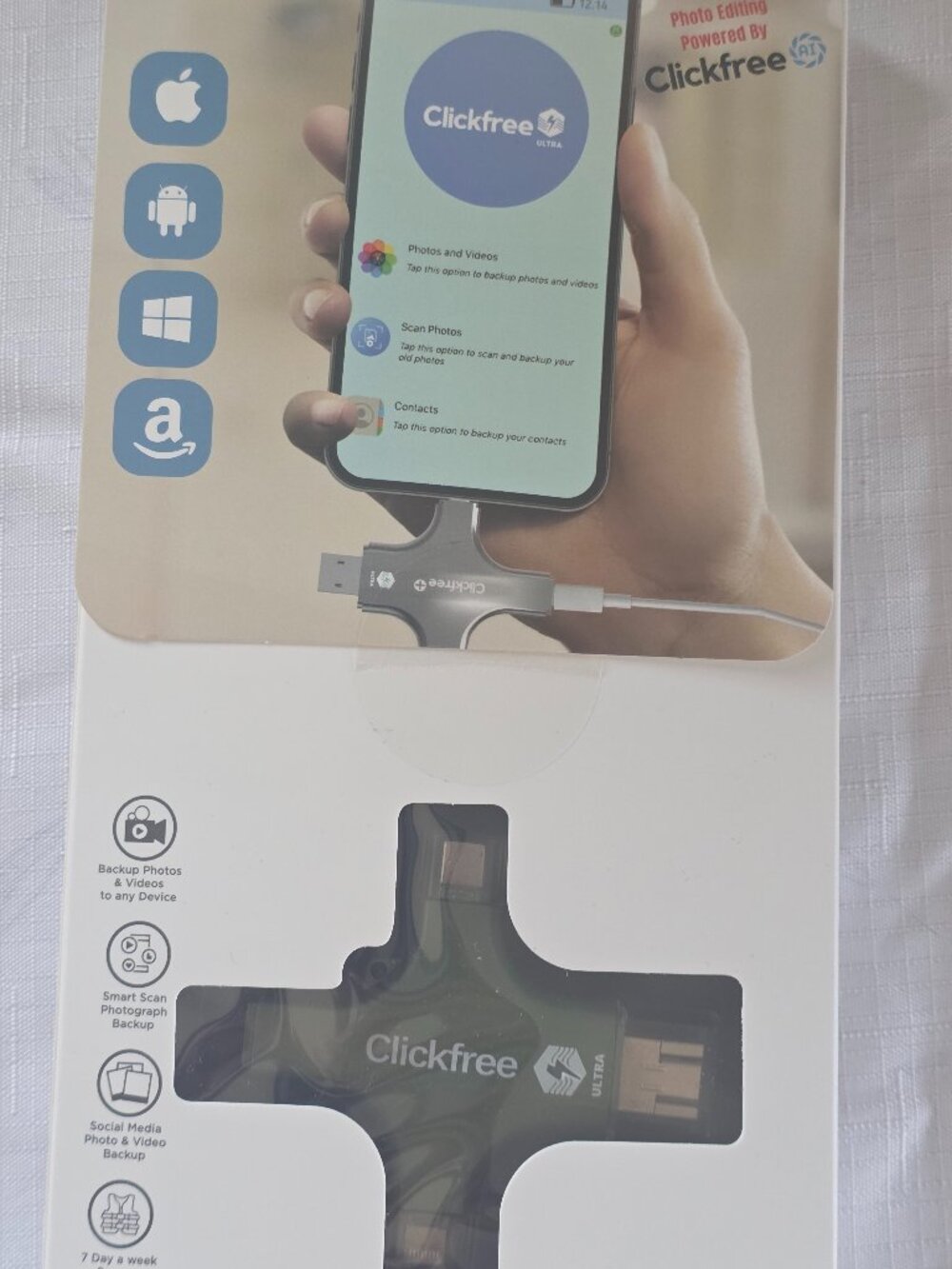 Clickfree Pro 128GB Universal Photo & Video Backup Device